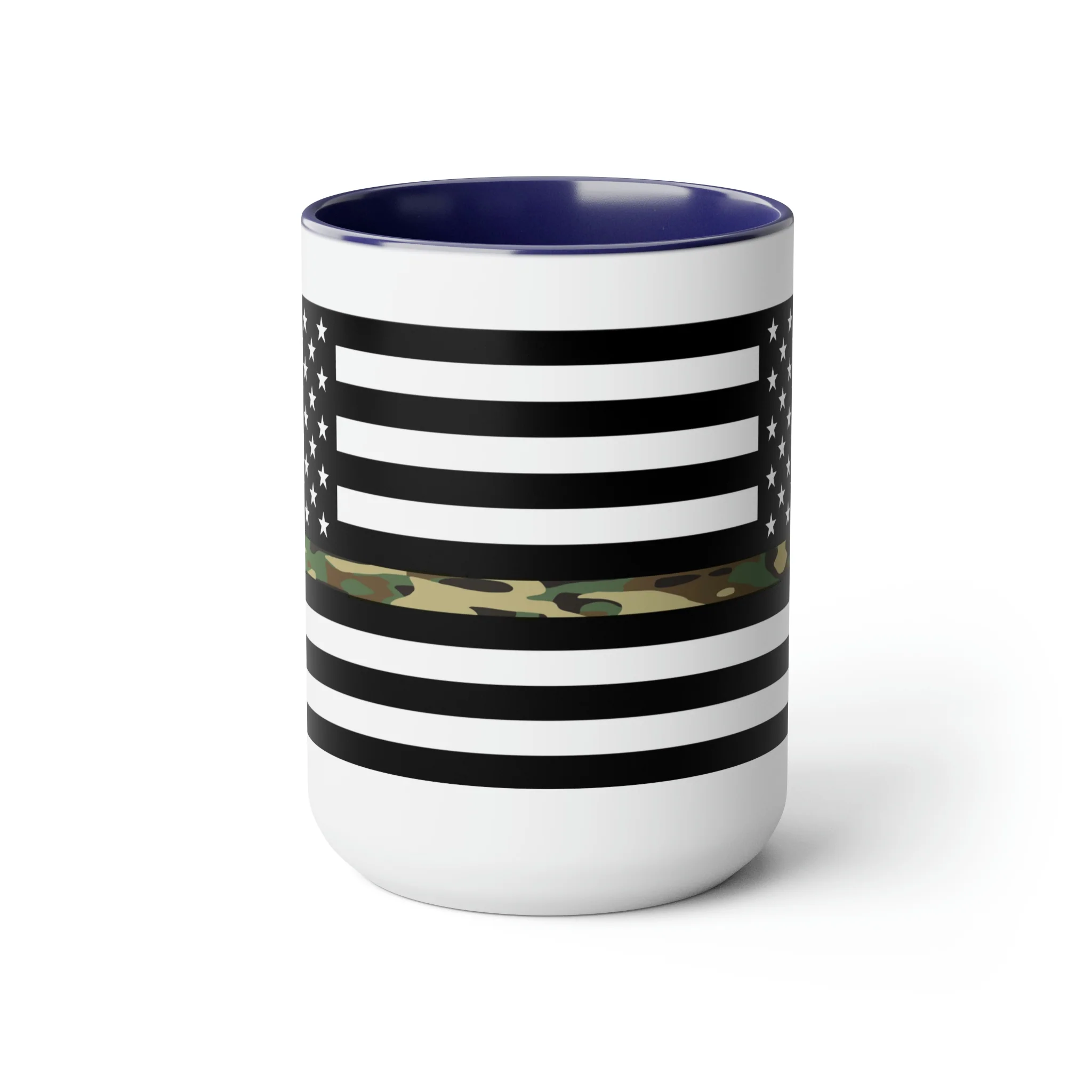 Two-Tone Thin Camo Line Flag Coffee Mugs, 15oz - Image 12