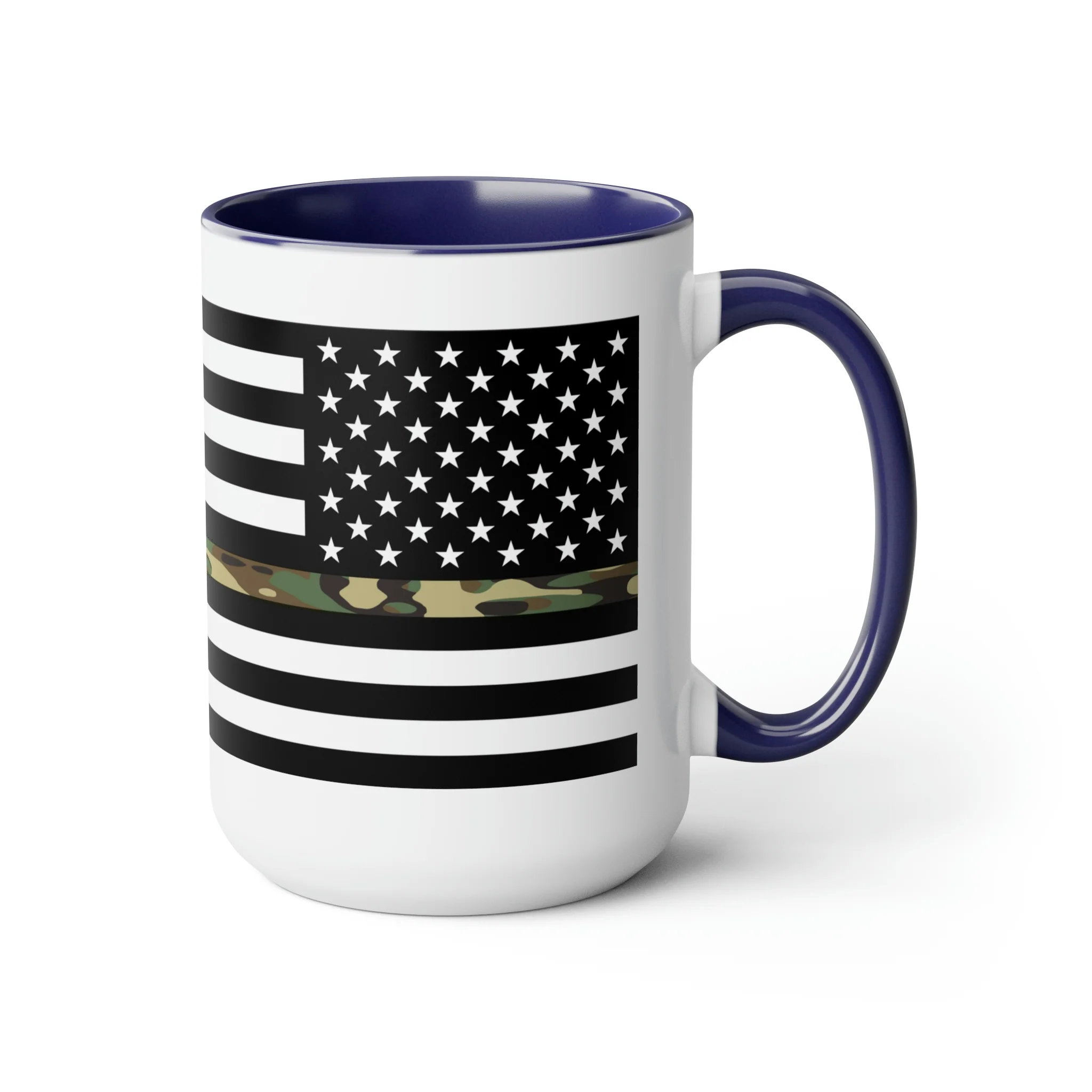 Two-Tone Thin Camo Line Flag Coffee Mugs, 15oz - Image 13