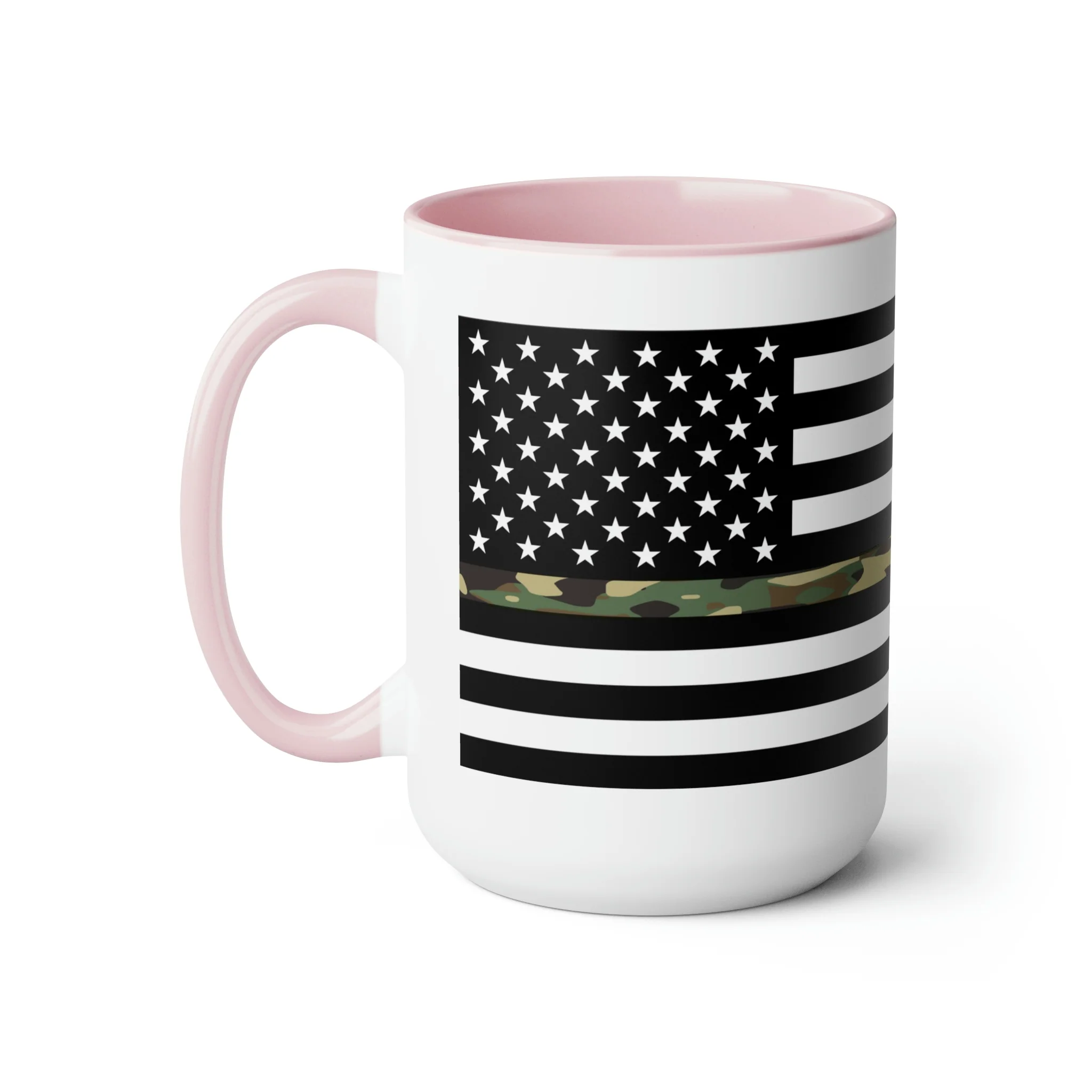 Two-Tone Thin Camo Line Flag Coffee Mugs, 15oz - Image 16