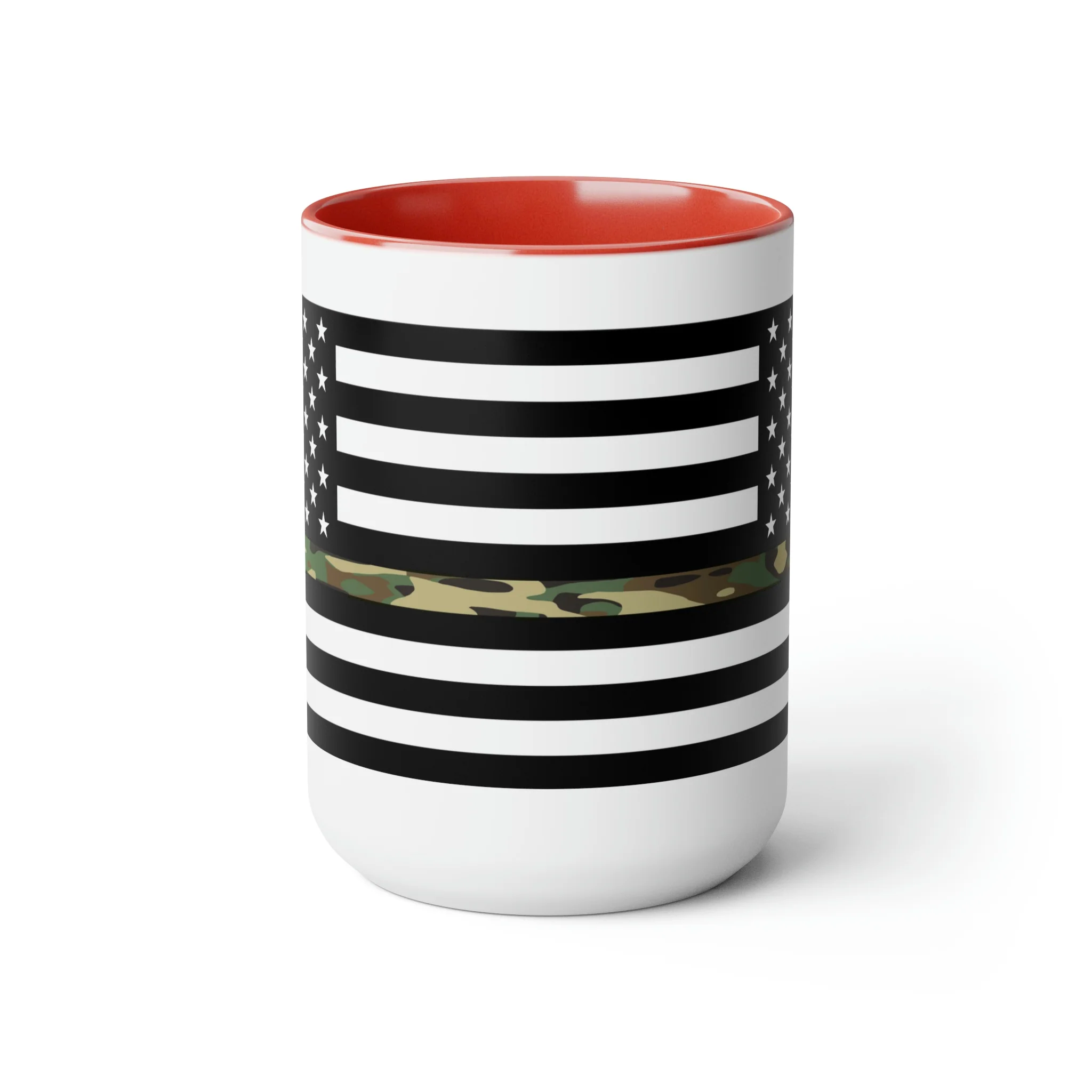 Two-Tone Thin Camo Line Flag Coffee Mugs, 15oz - Image 22