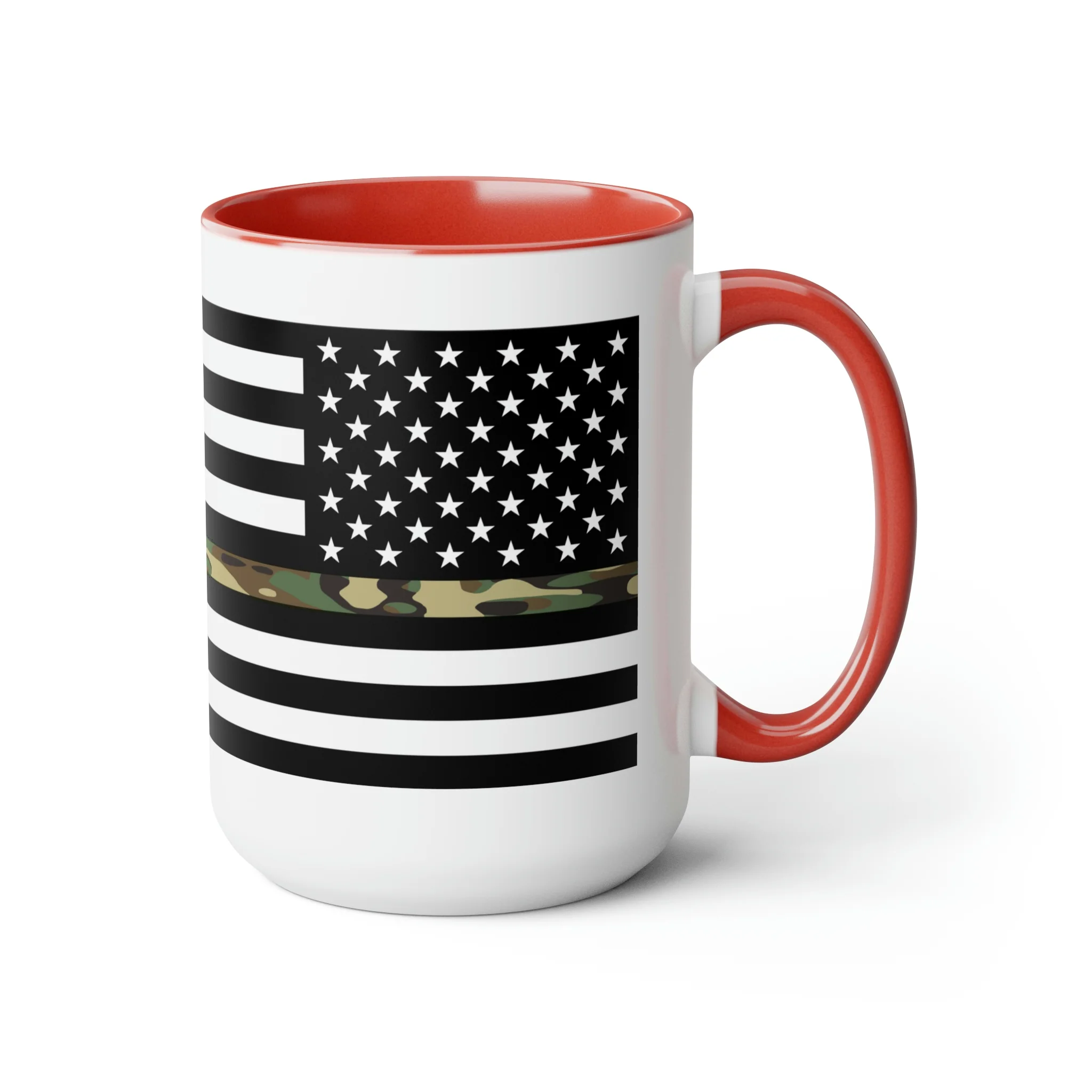 Two-Tone Thin Camo Line Flag Coffee Mugs, 15oz - Image 23