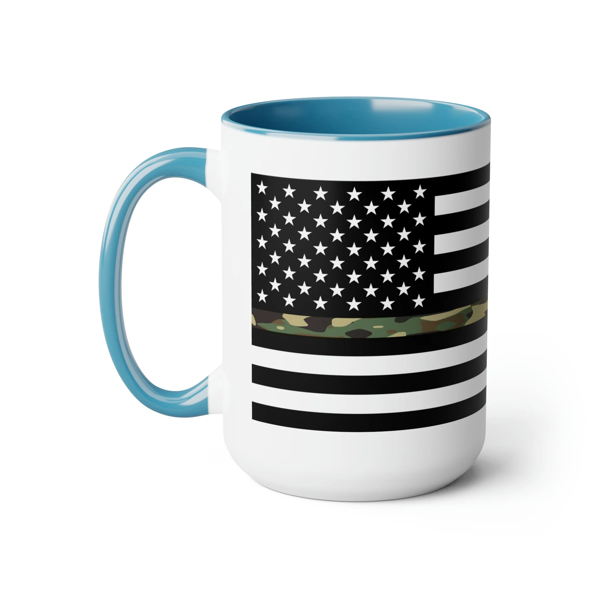 Two-Tone Thin Camo Line Flag Coffee Mugs, 15oz - Image 6