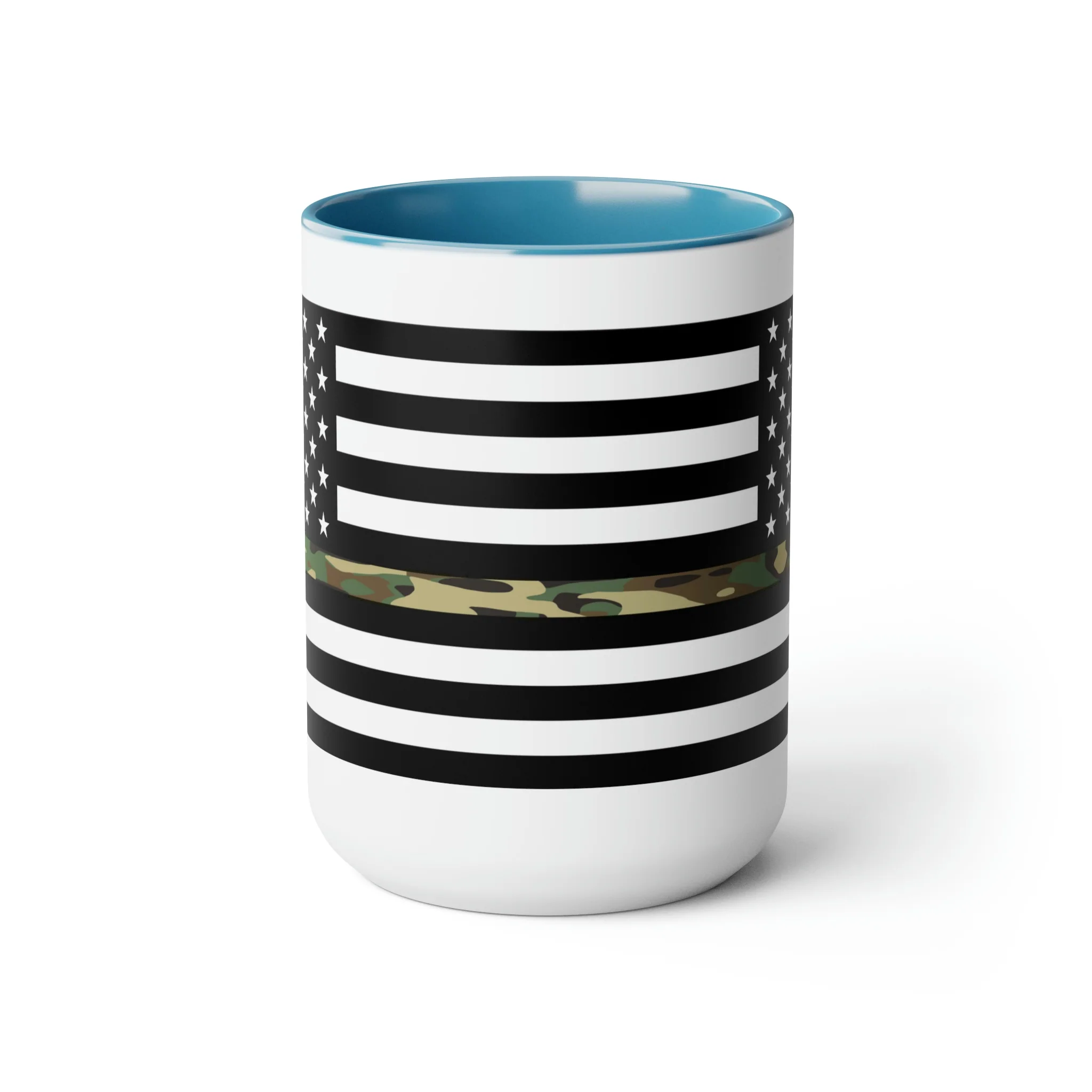 Two-Tone Thin Camo Line Flag Coffee Mugs, 15oz - Image 7