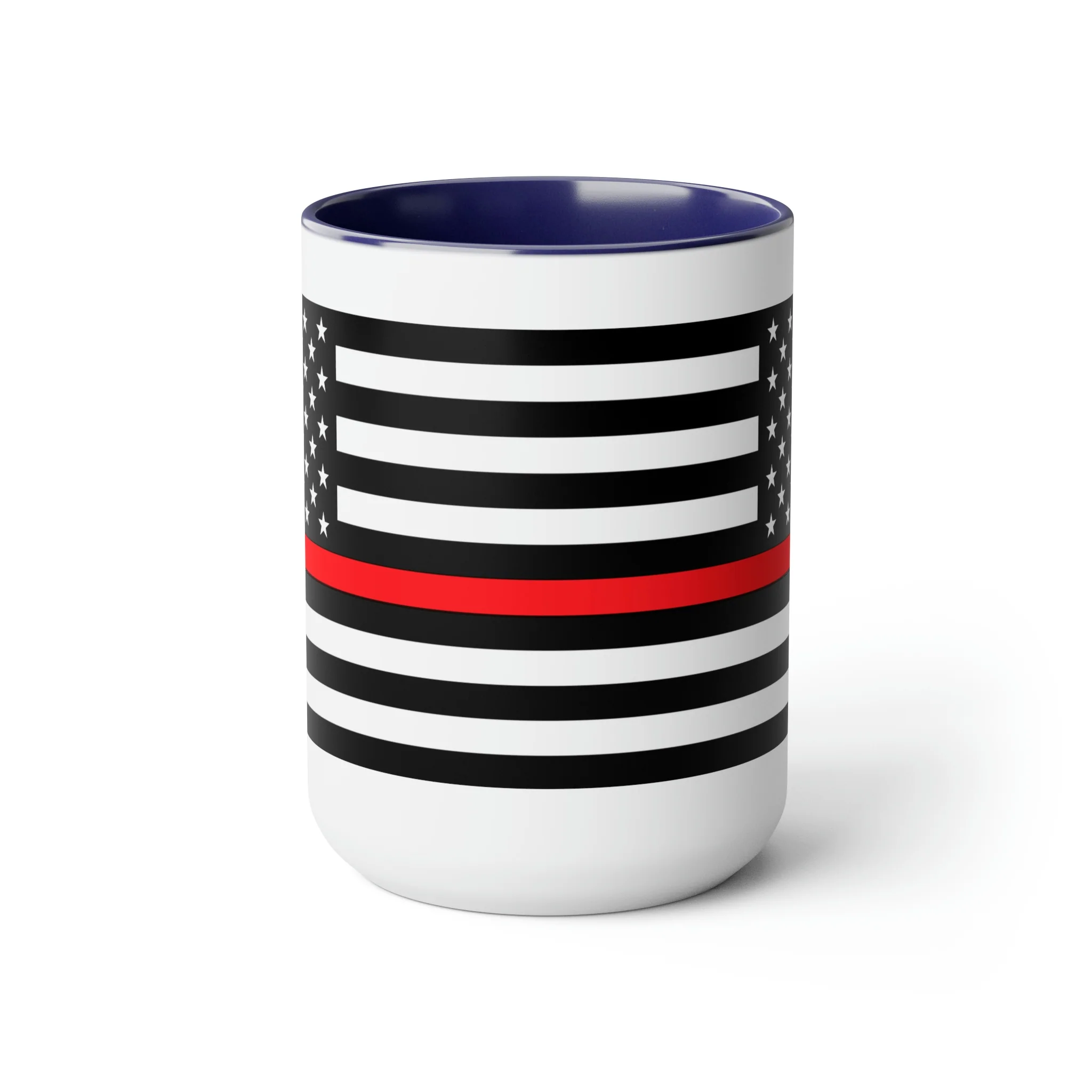 Two-Tone Thin Red Line Flag Coffee Mugs, 15oz - Image 12