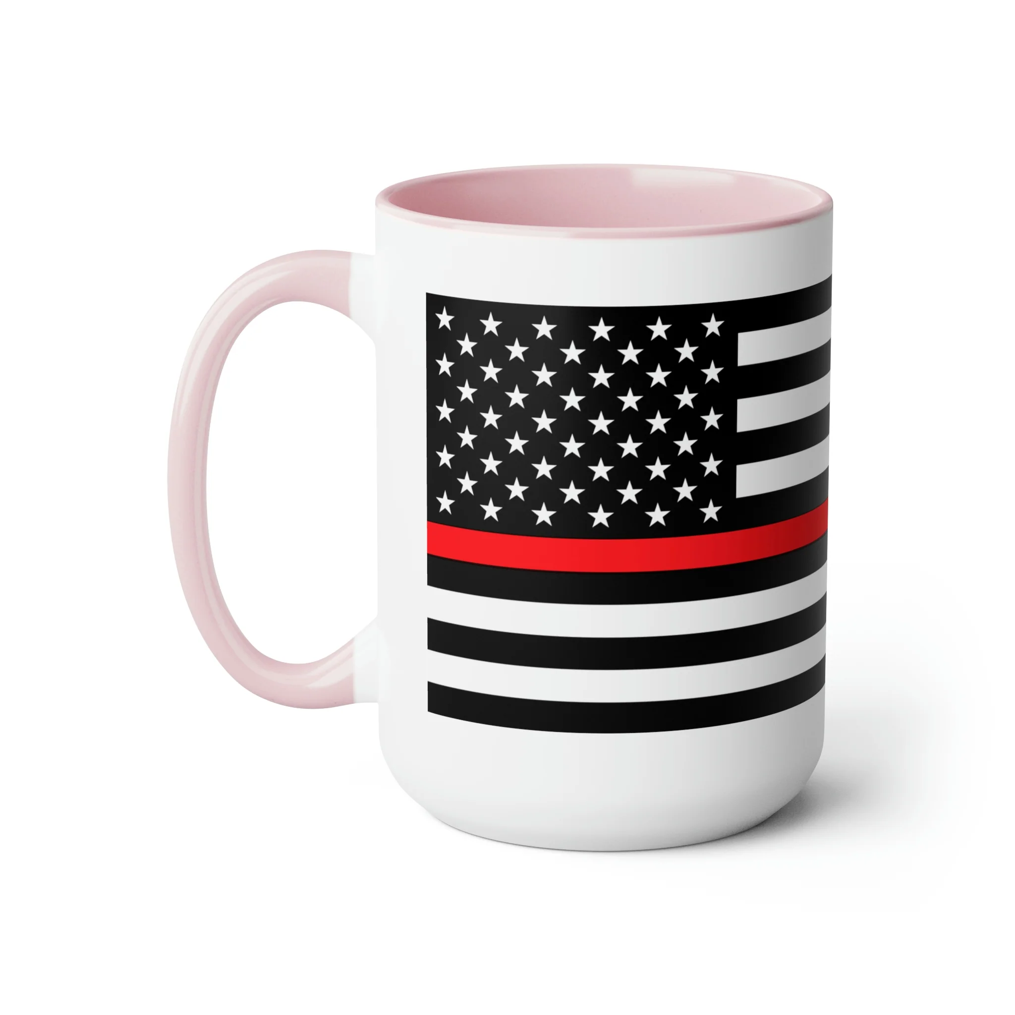 Two-Tone Thin Red Line Flag Coffee Mugs, 15oz - Image 16