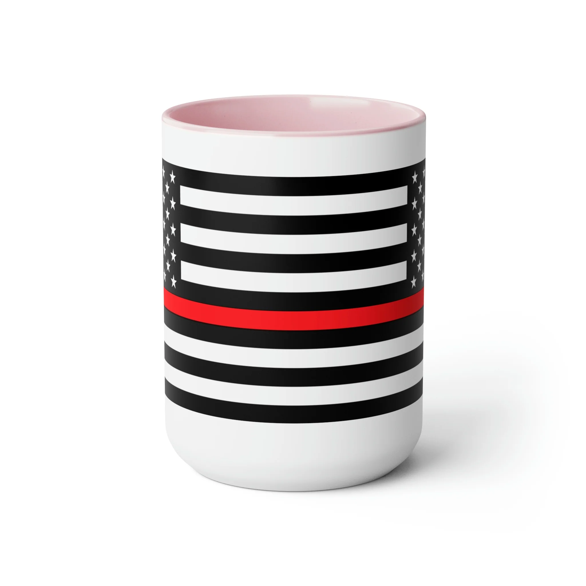 Two-Tone Thin Red Line Flag Coffee Mugs, 15oz - Image 17