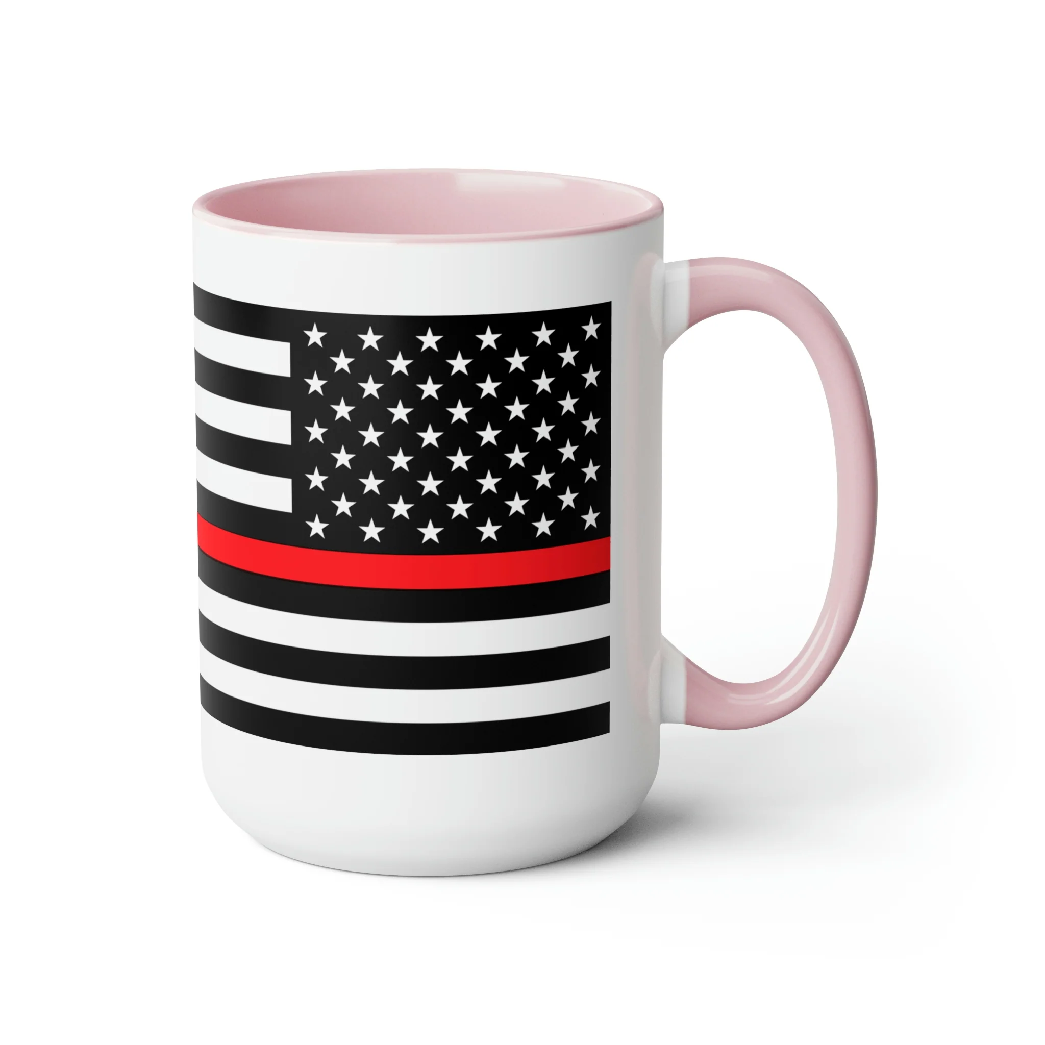 Two-Tone Thin Red Line Flag Coffee Mugs, 15oz - Image 18