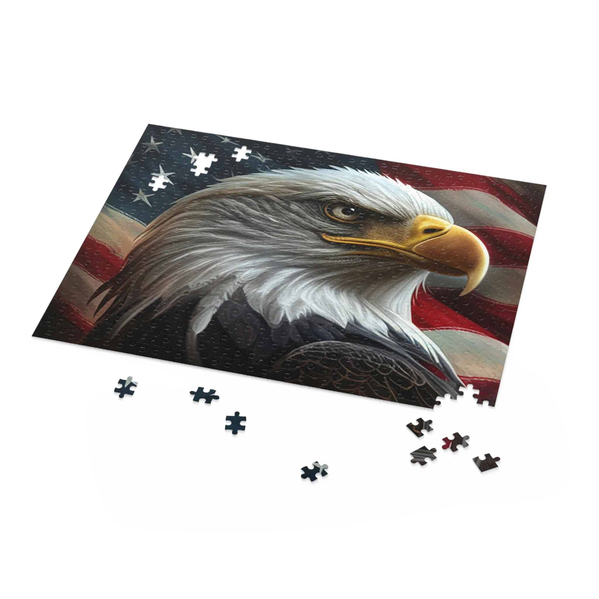USA Flag American Bald Eagle Puzzle (120, 252, 500-Piece) - Image 3