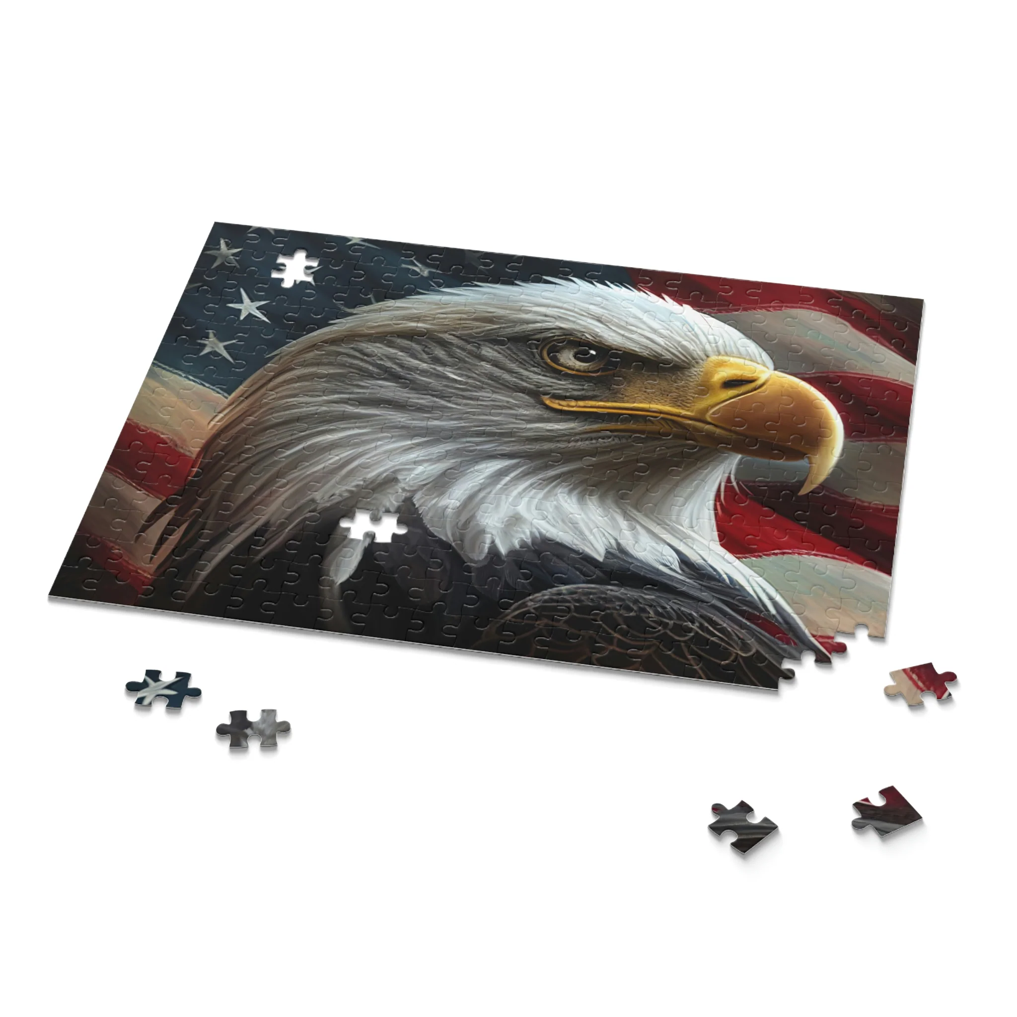 USA Flag American Bald Eagle Puzzle (120, 252, 500-Piece) - Image 9